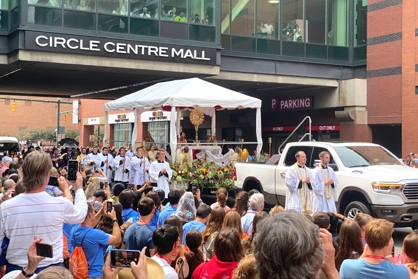 Eucharistic procession through the streets of Indianapolis.