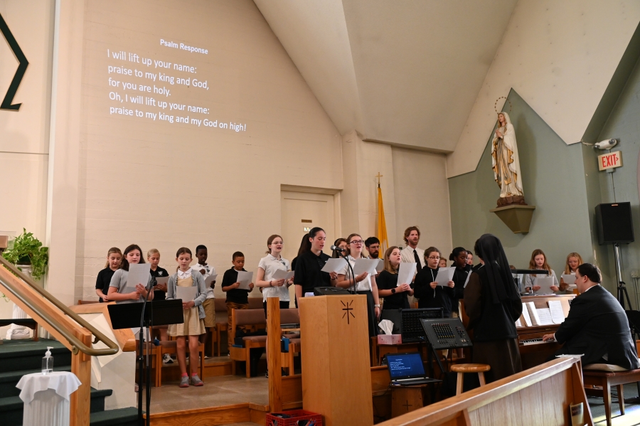 choir students in church 