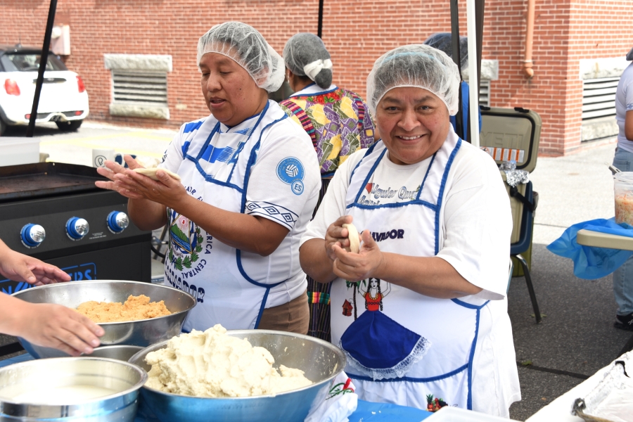 Women making pupusas.