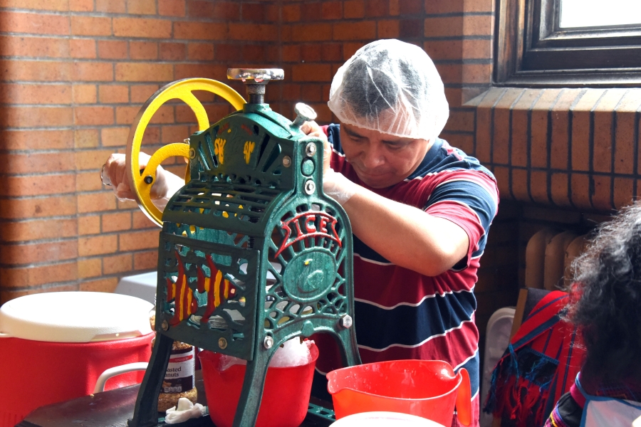 Making an iced drink.