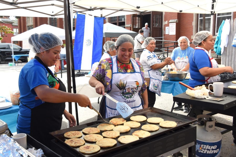 Women making pupusas.