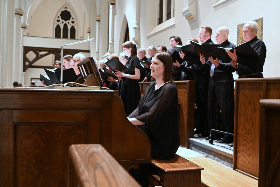 Cathedral choirs and scholas with Bridgette Wargovich in the foreground