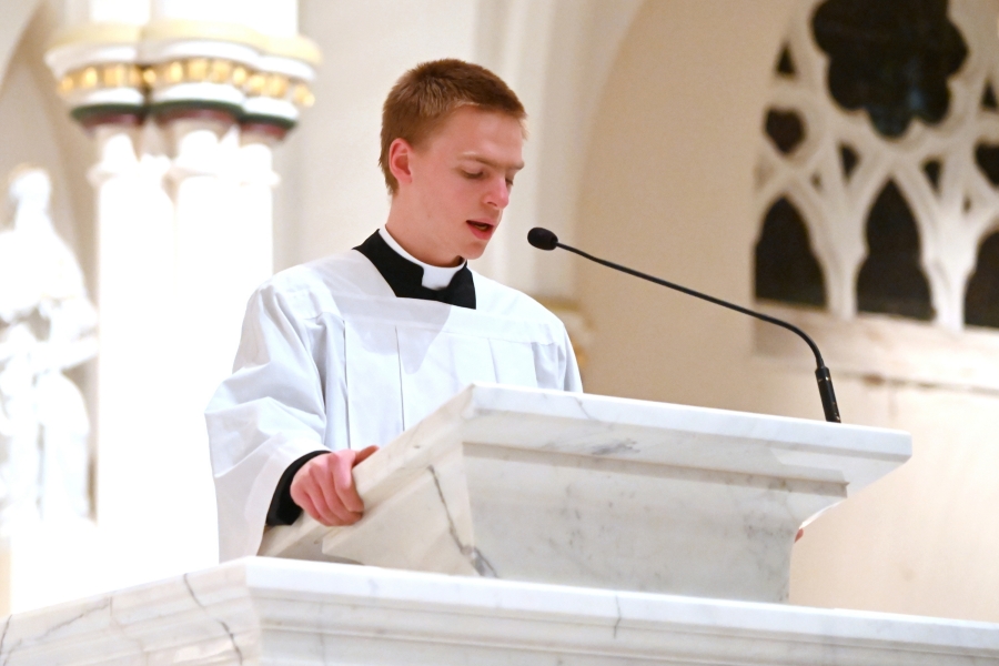 Nicholas Hershbine shares one of the readings.