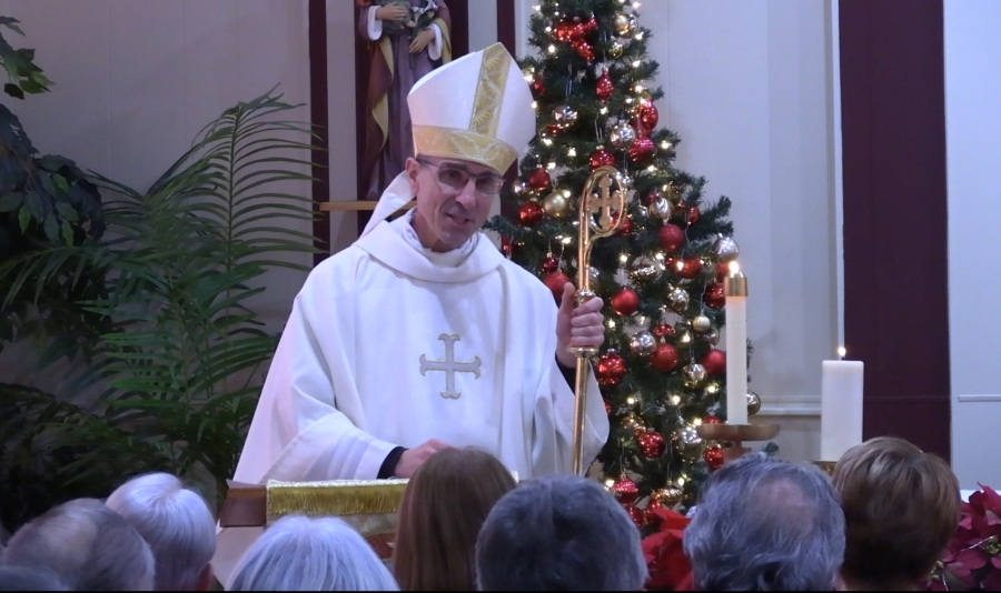 Bishop at altar