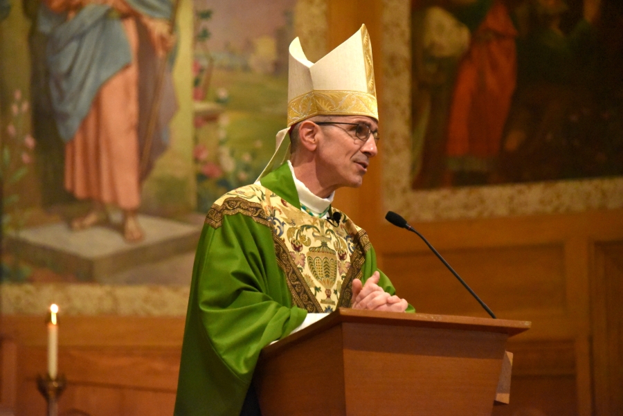 Bishop James Ruggieri delivers his homily.