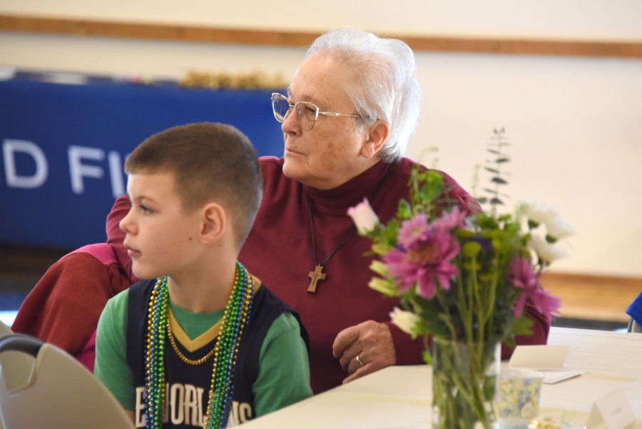 Sister Jackie Moreau and a student