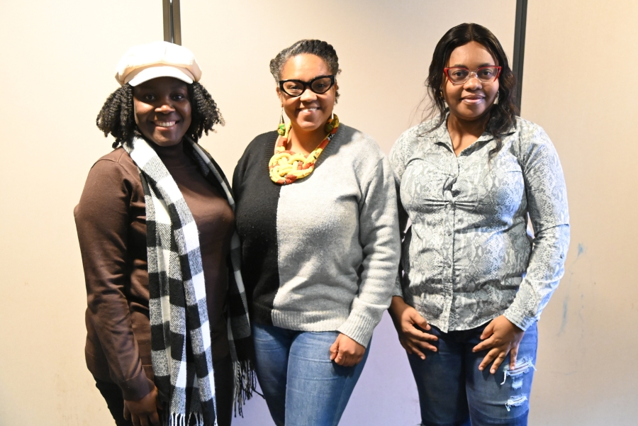 Three women who are taking the day care course.