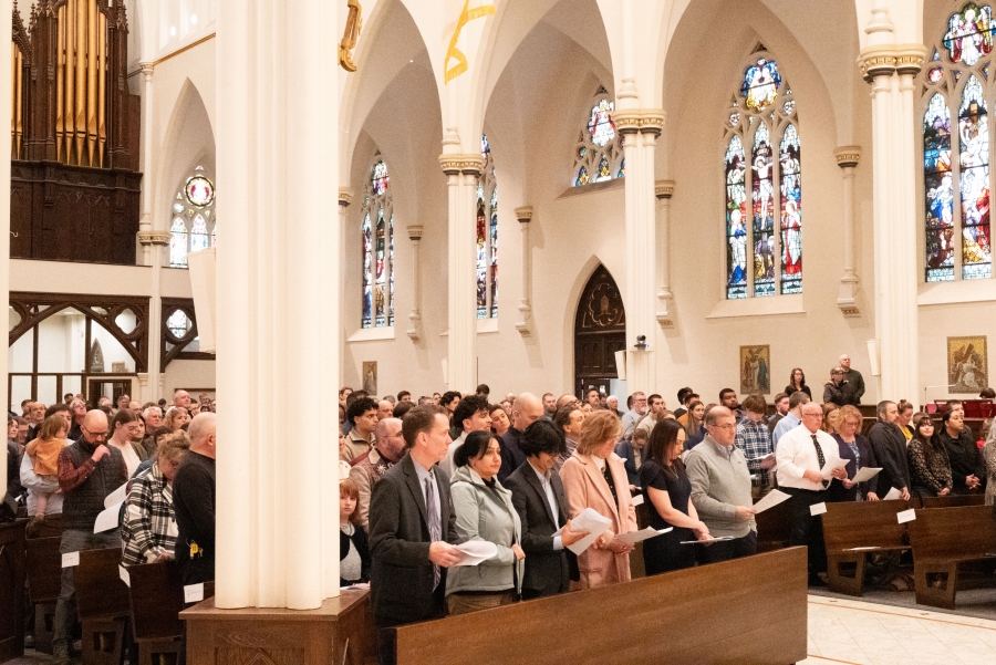 Catechumens and candidates at the Cathedral of the Immaculate Conception in Portland.