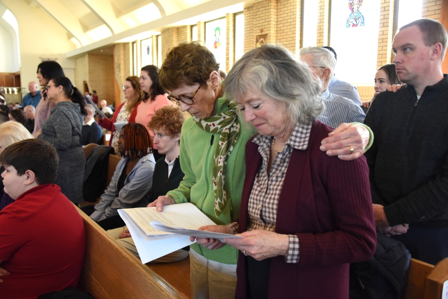 A catechumen and her godparent.