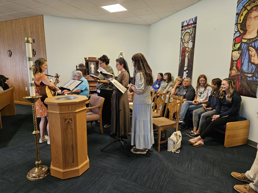 Group participating in mass