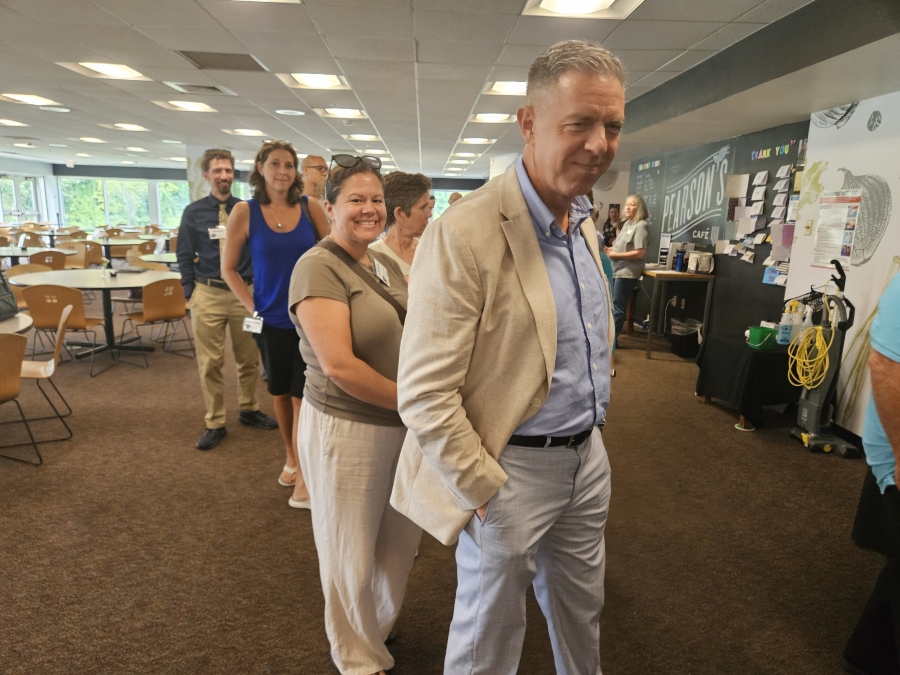 Group standing in line 