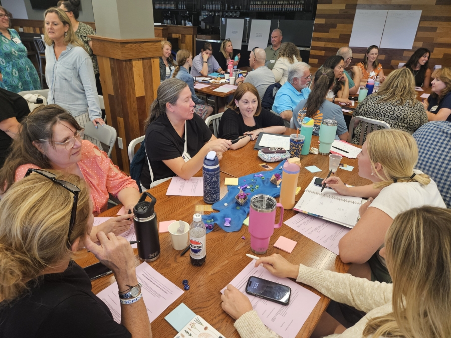 Group discussion around a table
