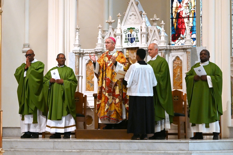 Bishop James Ruggieri with Father Seamus Griesbach, Father Augustine Foka, Father Sylvester Nwaokolo, OP