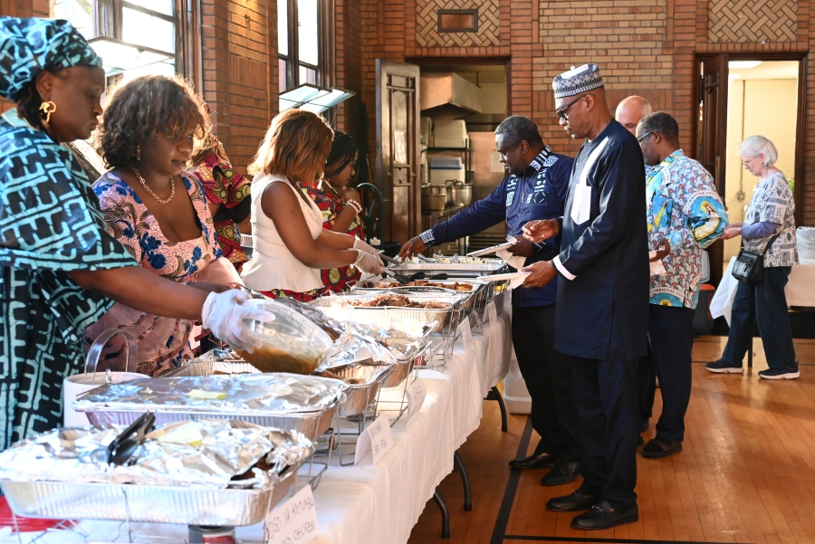 Serving food