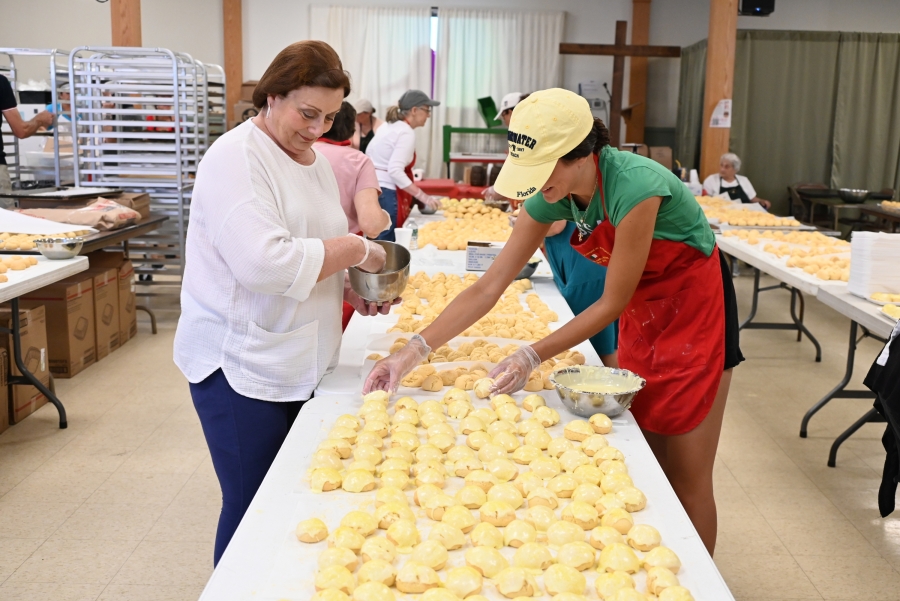 Women making cookies.