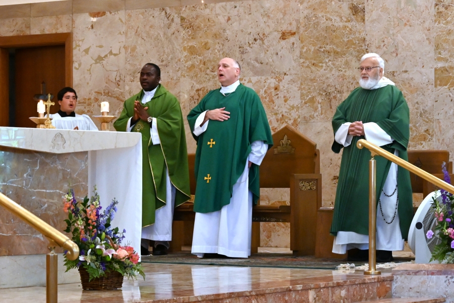 Father Daniel Greenleaf, Father Divine Fossoh, and Brother Irenee Richard, OP