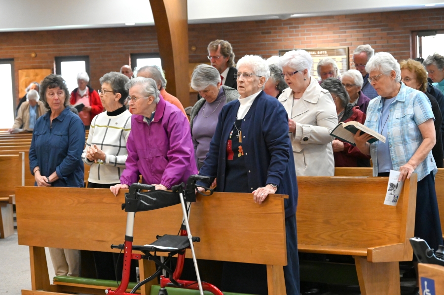 Sisters of St. Joseph of Lyon in the pews.