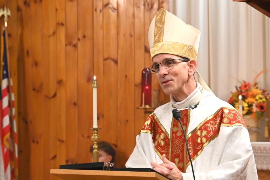Bishop James Ruggieri gives his homily.