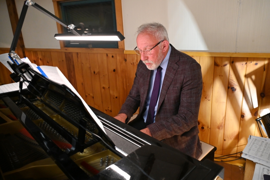 A man playing the piano.