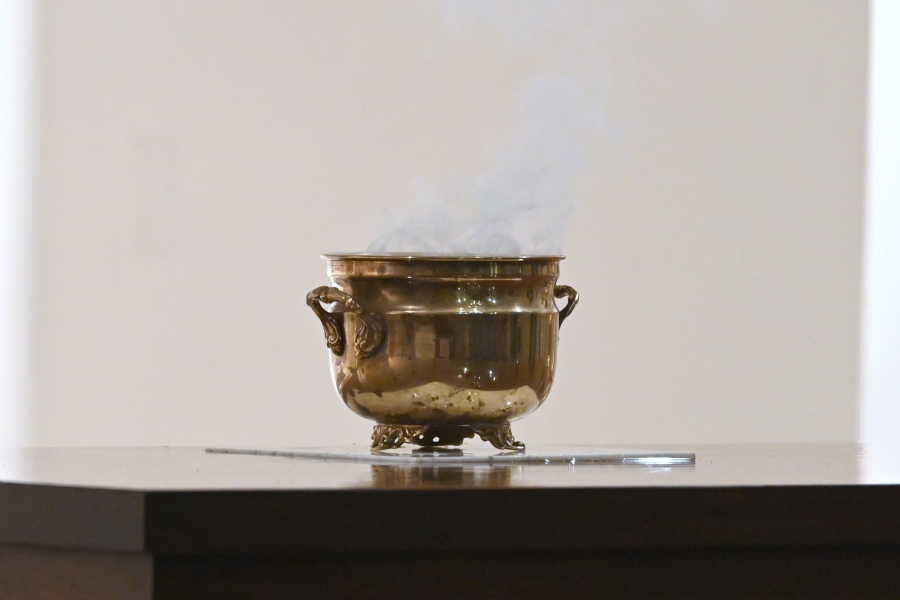 Incense on the altar.