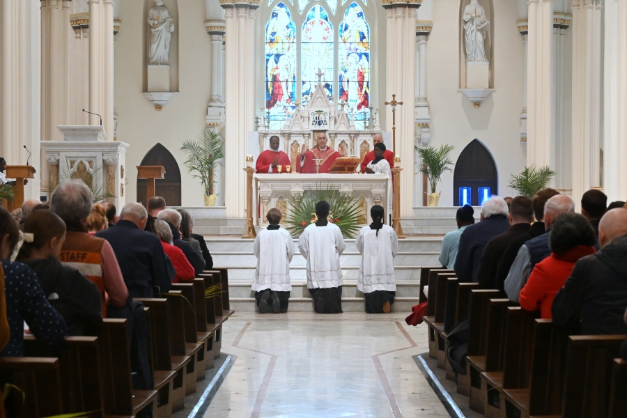 Liturgy of the Eucharist as seen from the back fo the church