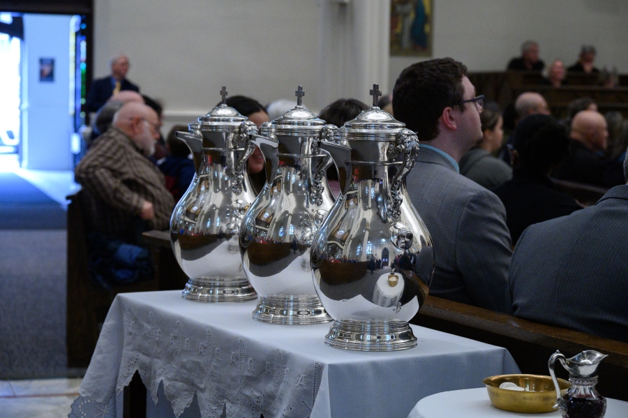 Holy oils before blessing