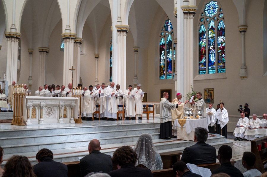 Bishop blesses Holy Chrism