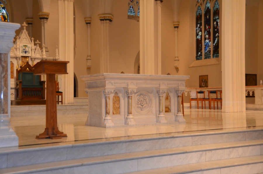 Unadorned altar