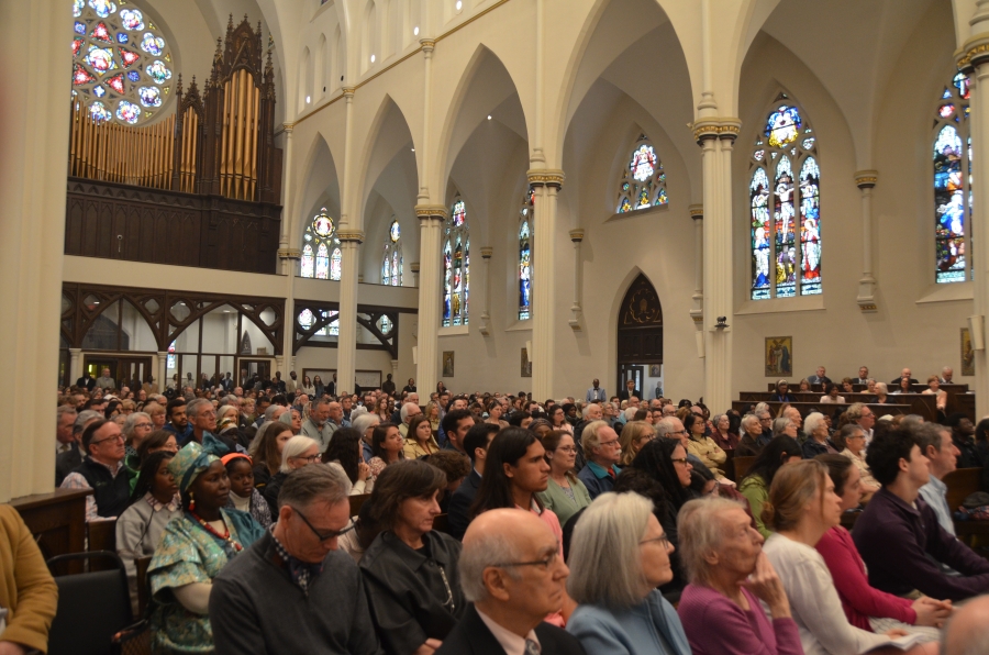 Crowd in the pews
