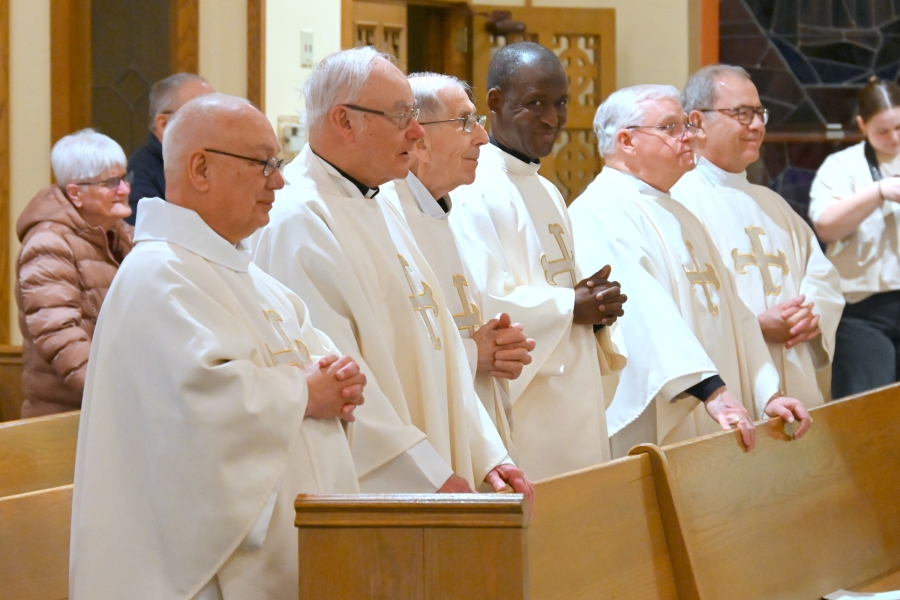 Northern Maine priests seated in the front row