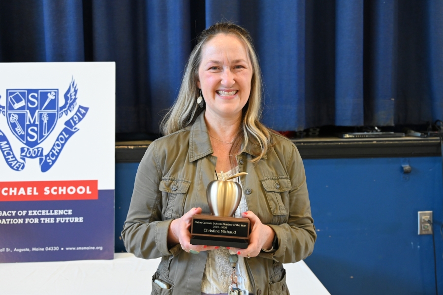 Christine Michaud with her award.
