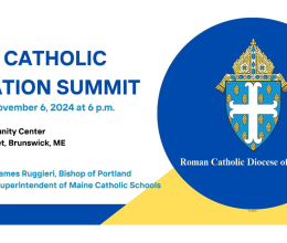 Maine Catholic Education Summit sign 