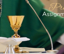 Photo of an altar with words Priest Assignments