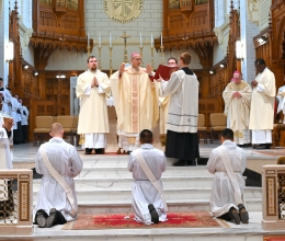 Bishop Ruggieri prays the Prayer of Ordination.