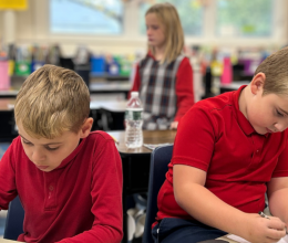 two students at St. Michael school in augusta