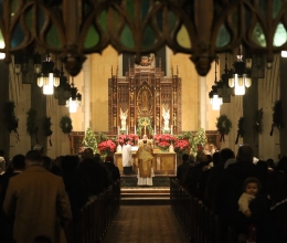 Photo of illuminated altar