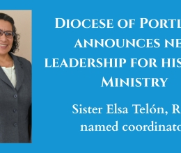 picture of woman with text diocese names new leadership for Hispanic ministry