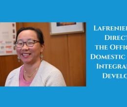 Photo of woman with text 