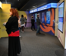 People browsing inside of the museum.