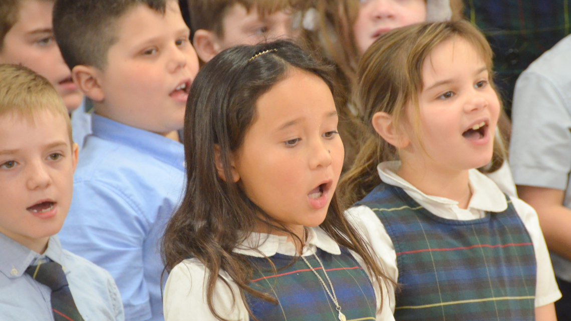 Bishop Deeley visits St. Brigid School in Portland.