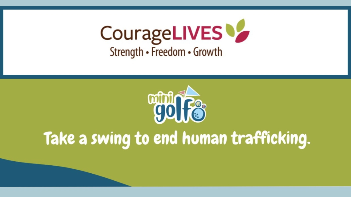 CourageLives logo and golf promotion