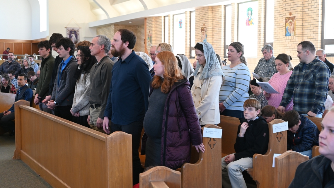 A group of candidates and catechumens at St. John the Baptist Church in Winslow
