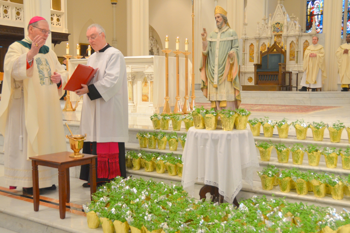 Bishop Deeley celebrates St. Patrick's Day Mass in Portland. 
