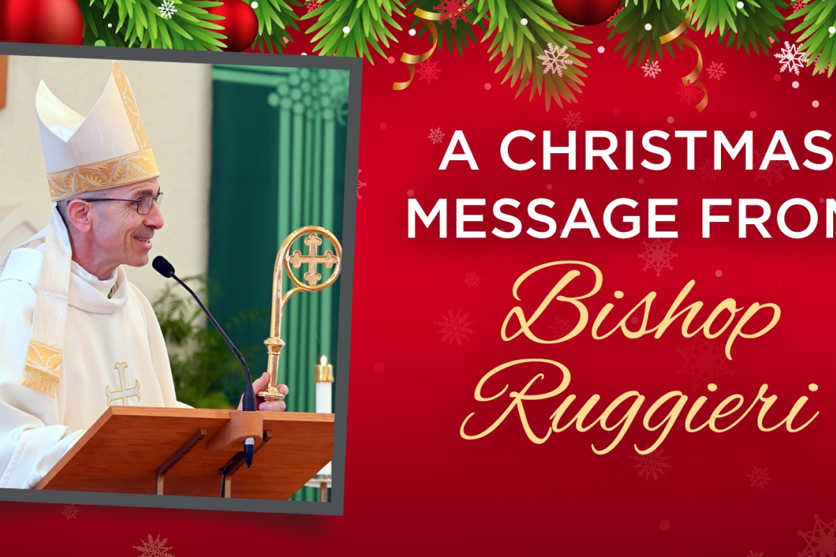 Picture of the bishop with words A Christmas Message