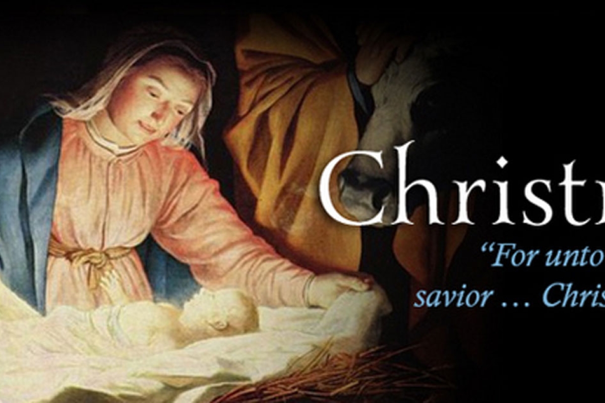 Image of the manger scene with Jesus, Mary and Joseph