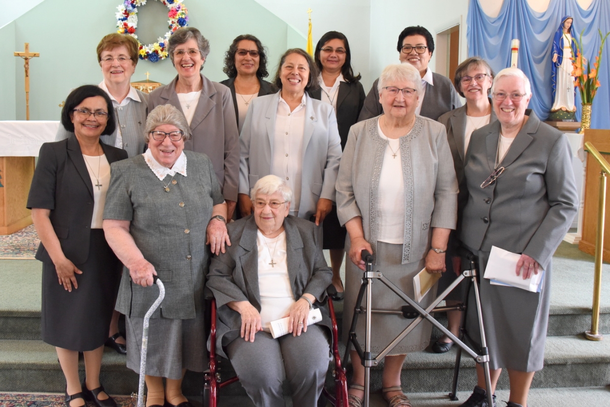 Members of the Sisters of Our Lady of the Holy Rosary in a posed photo.