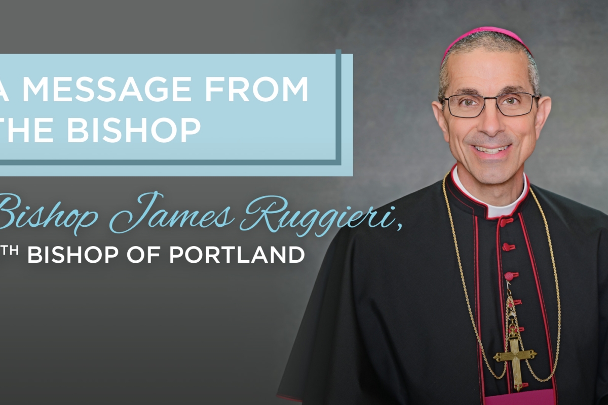 A Message from Bishop Ruggieri with a photo of bishop