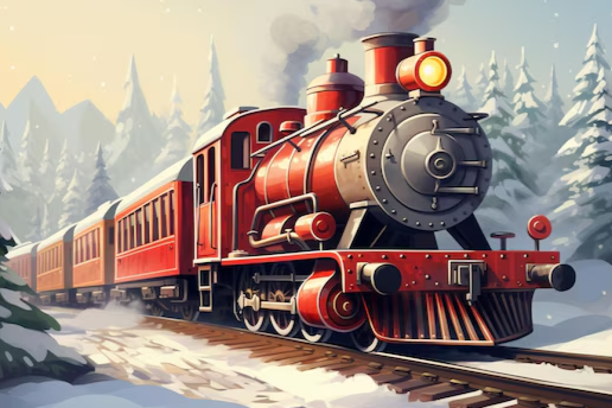 train with snow