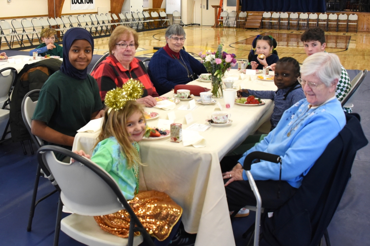 Sisters of Mercy and students