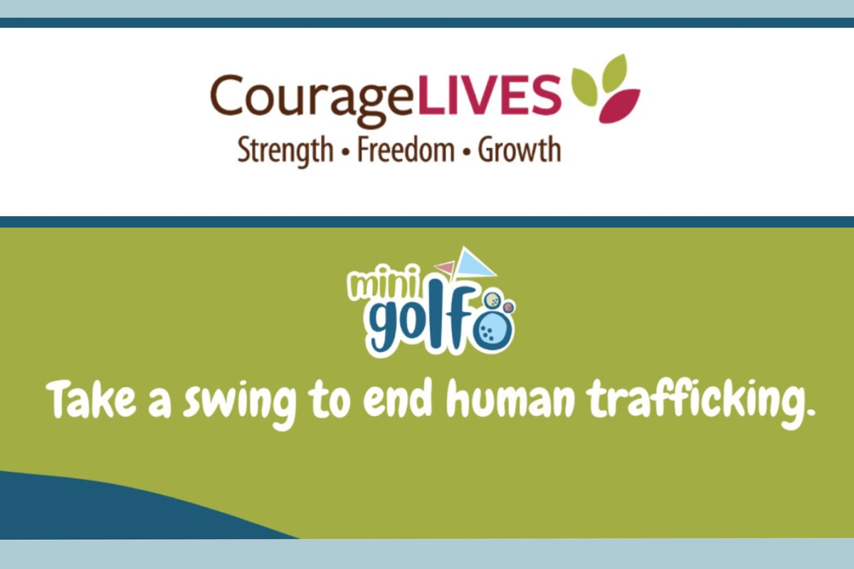 CourageLives logo and golf promotion